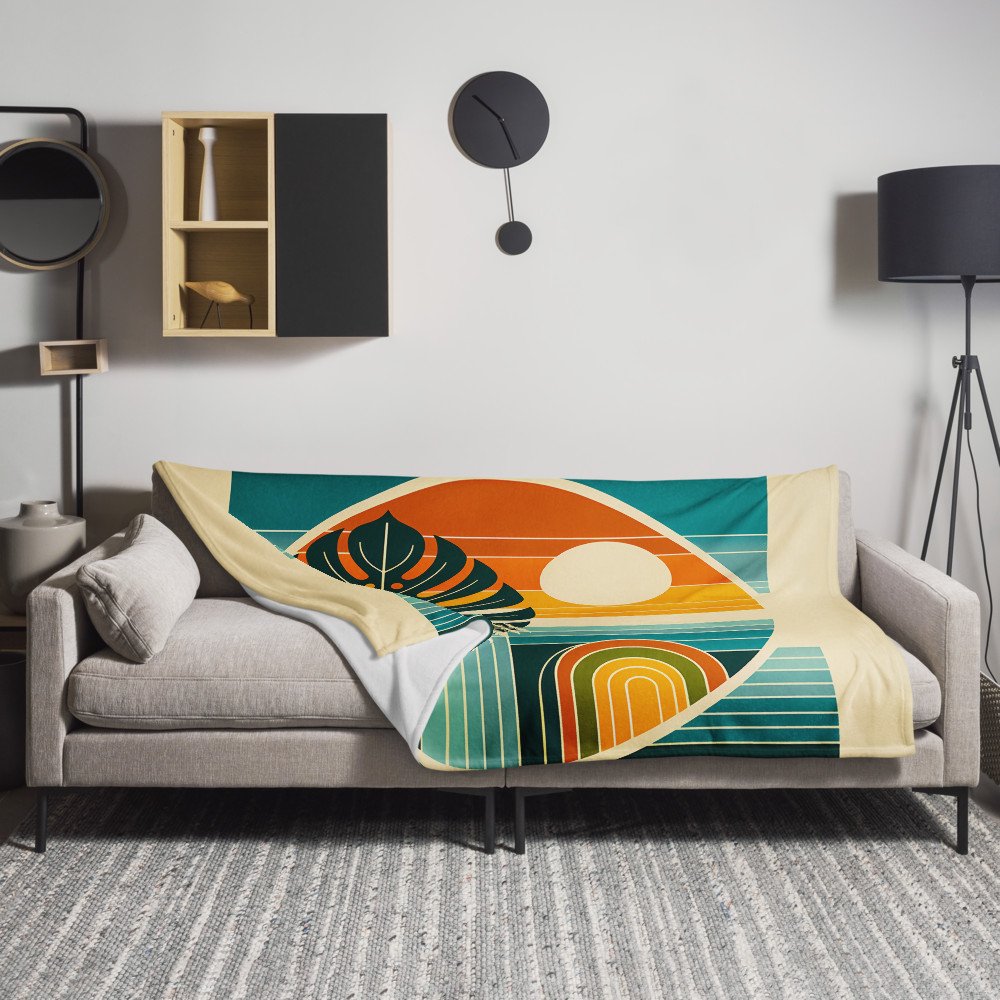 Abstract Botanical Sun and Monstera