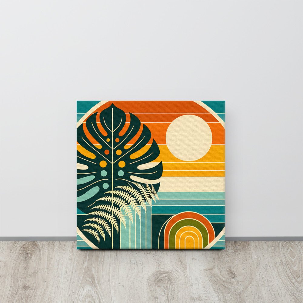 Abstract Botanical Sun and Monstera