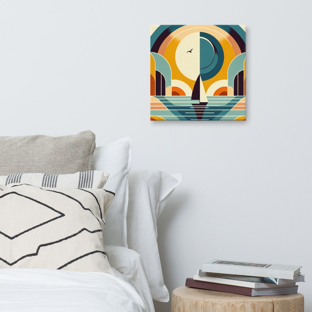 Geometric Sailboat Sunset Arches