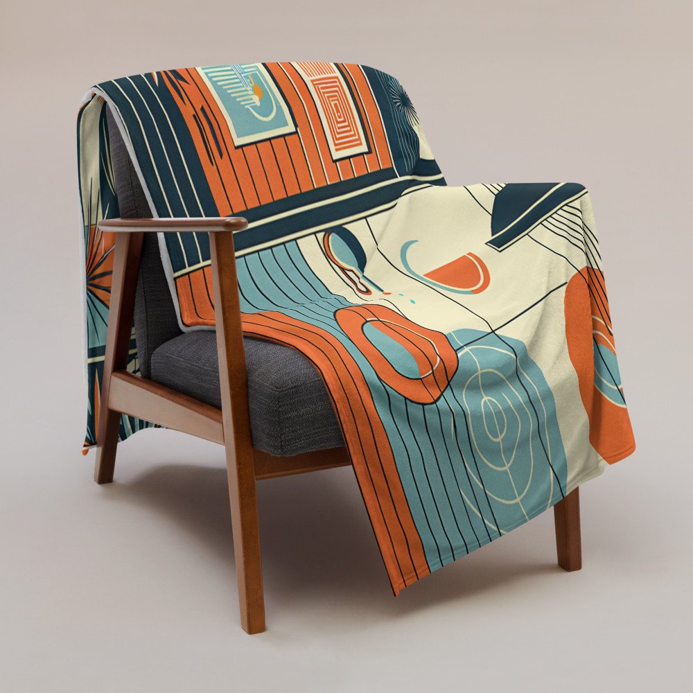 Mid Century Modern Geometric House Illustration