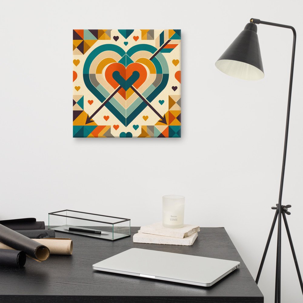 Geometric Heart Arrows Abstract