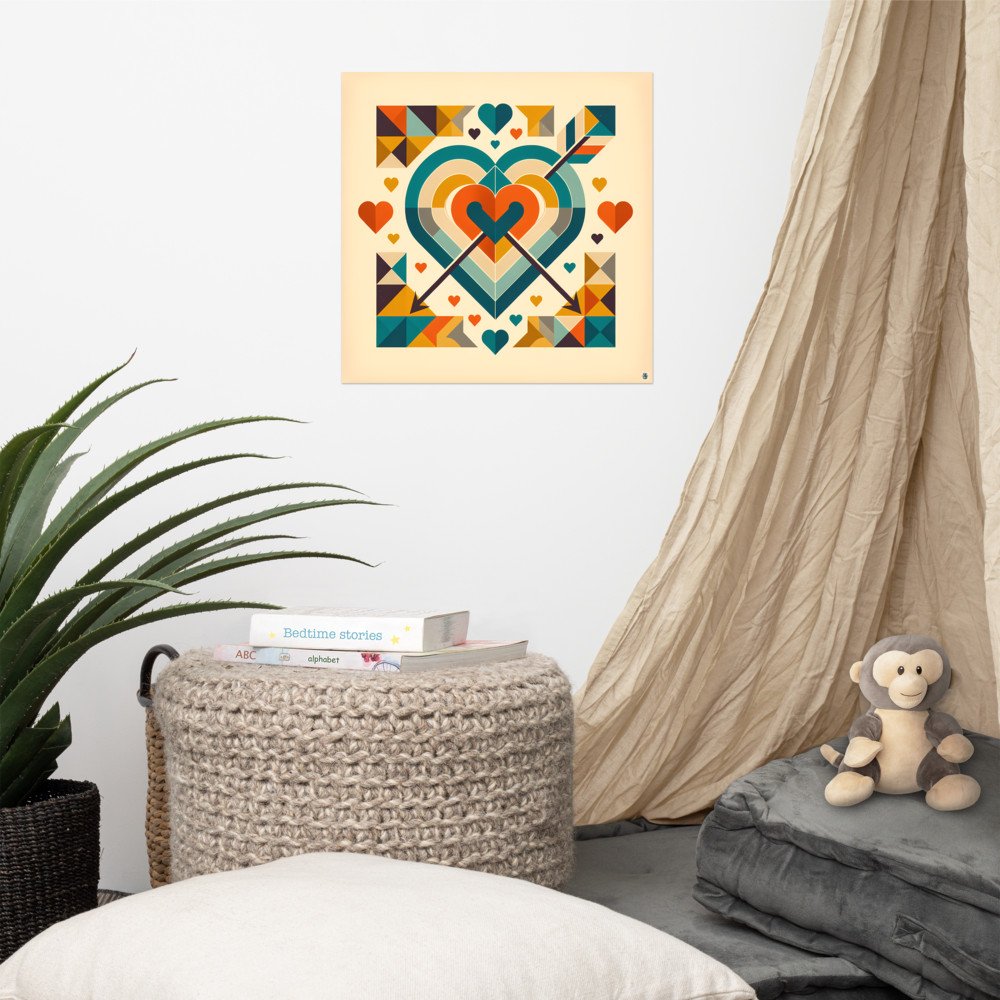 Geometric Heart Arrows Abstract