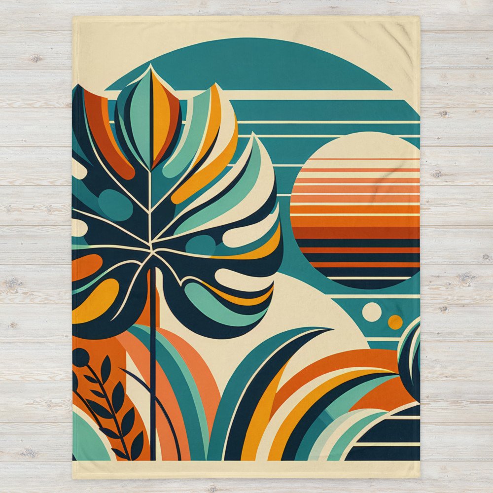 Abstract Botanical Sunset Shapes