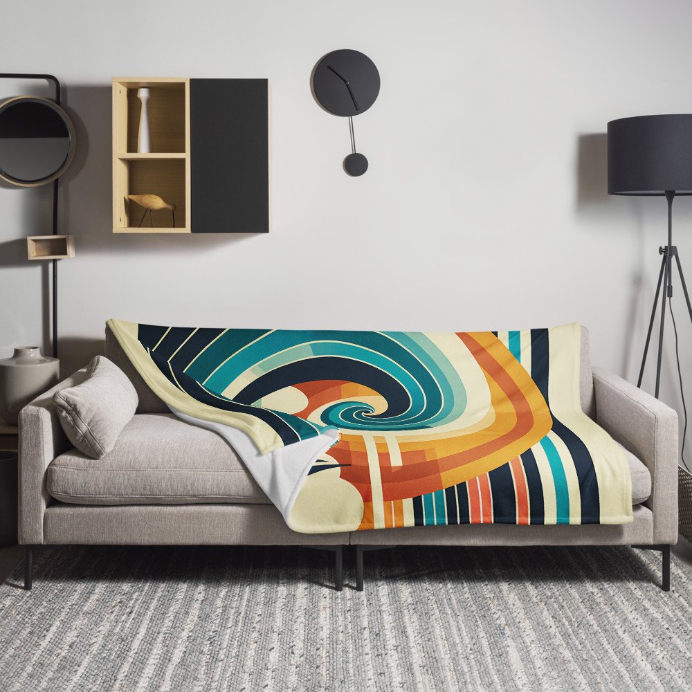 Geometric Wave and Sailboat Sunset