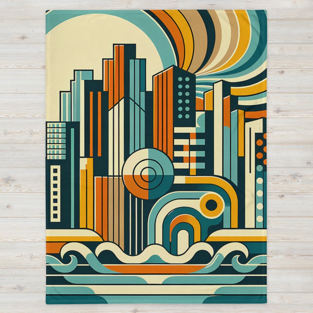 Geometric Coastal Cityscape