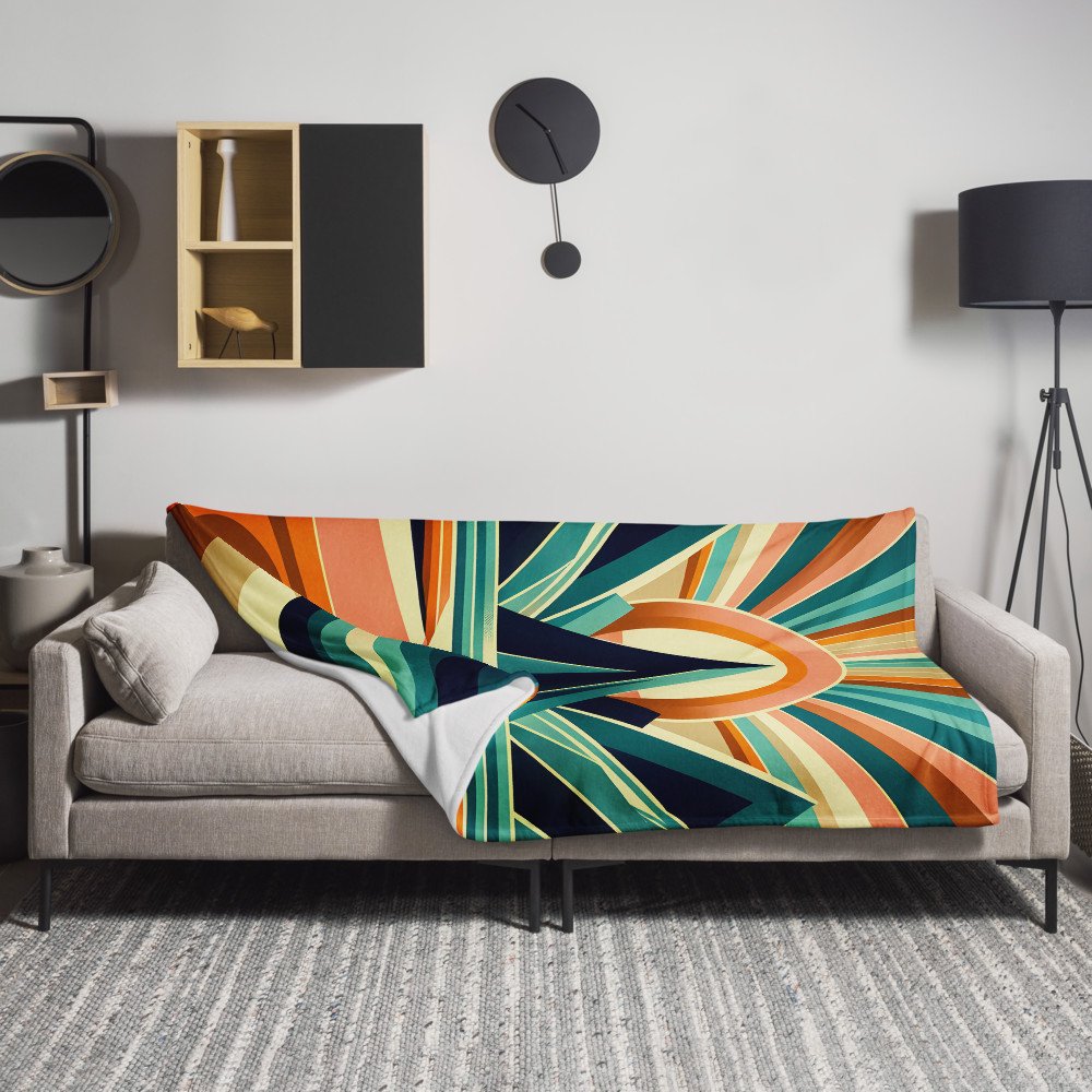 Geometric Mountain Sunrise Landscape