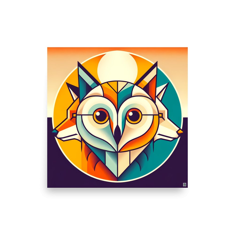 Geometric Owl Fox Portrait