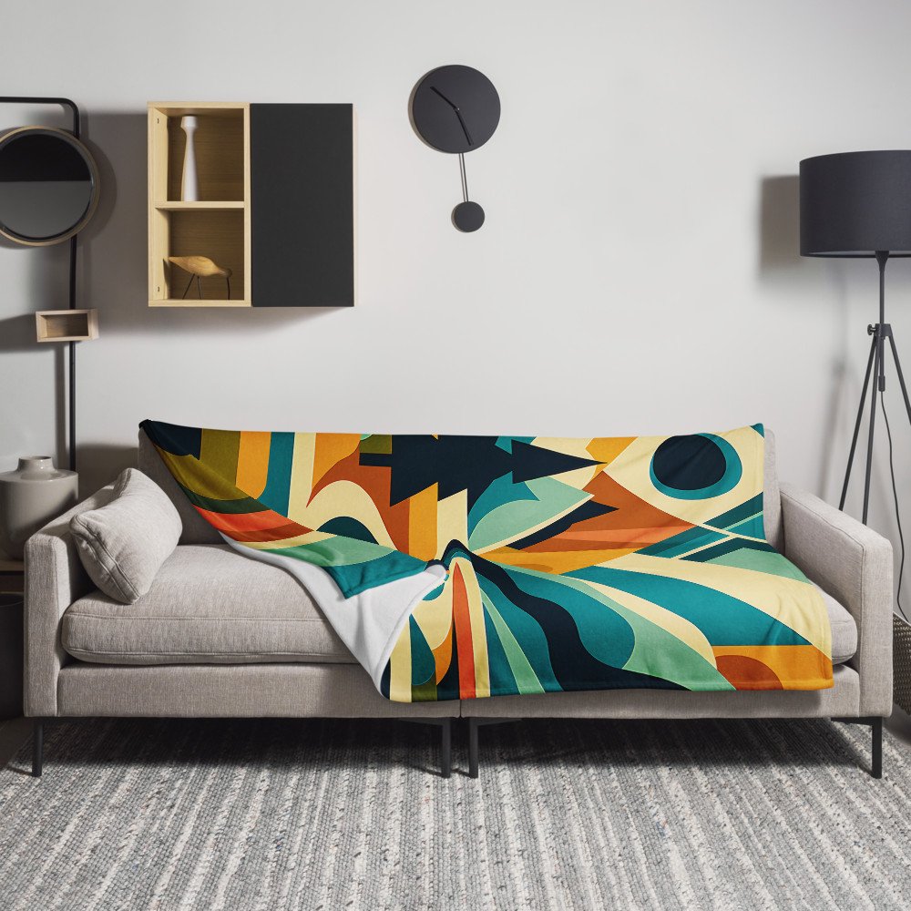 Geometric Mountain River Landscape