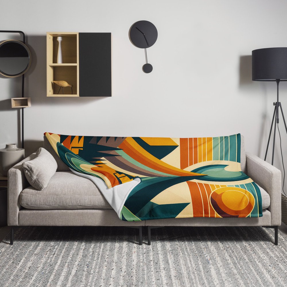 Geometric Mountain Valley Sunset