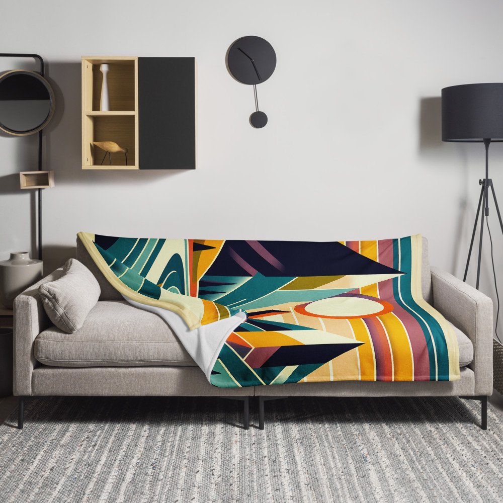 Geometric Mountain Sunset Landscape