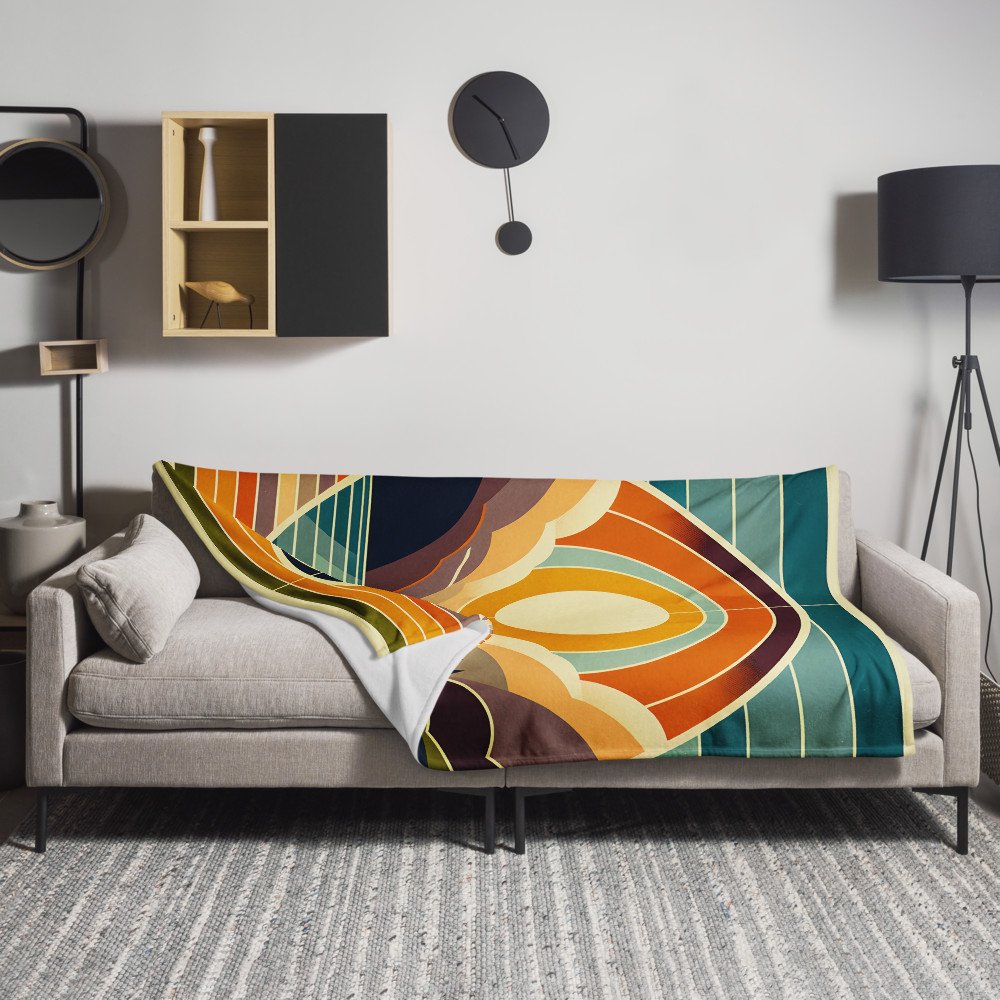 Geometric Sun Over Mountain Lake