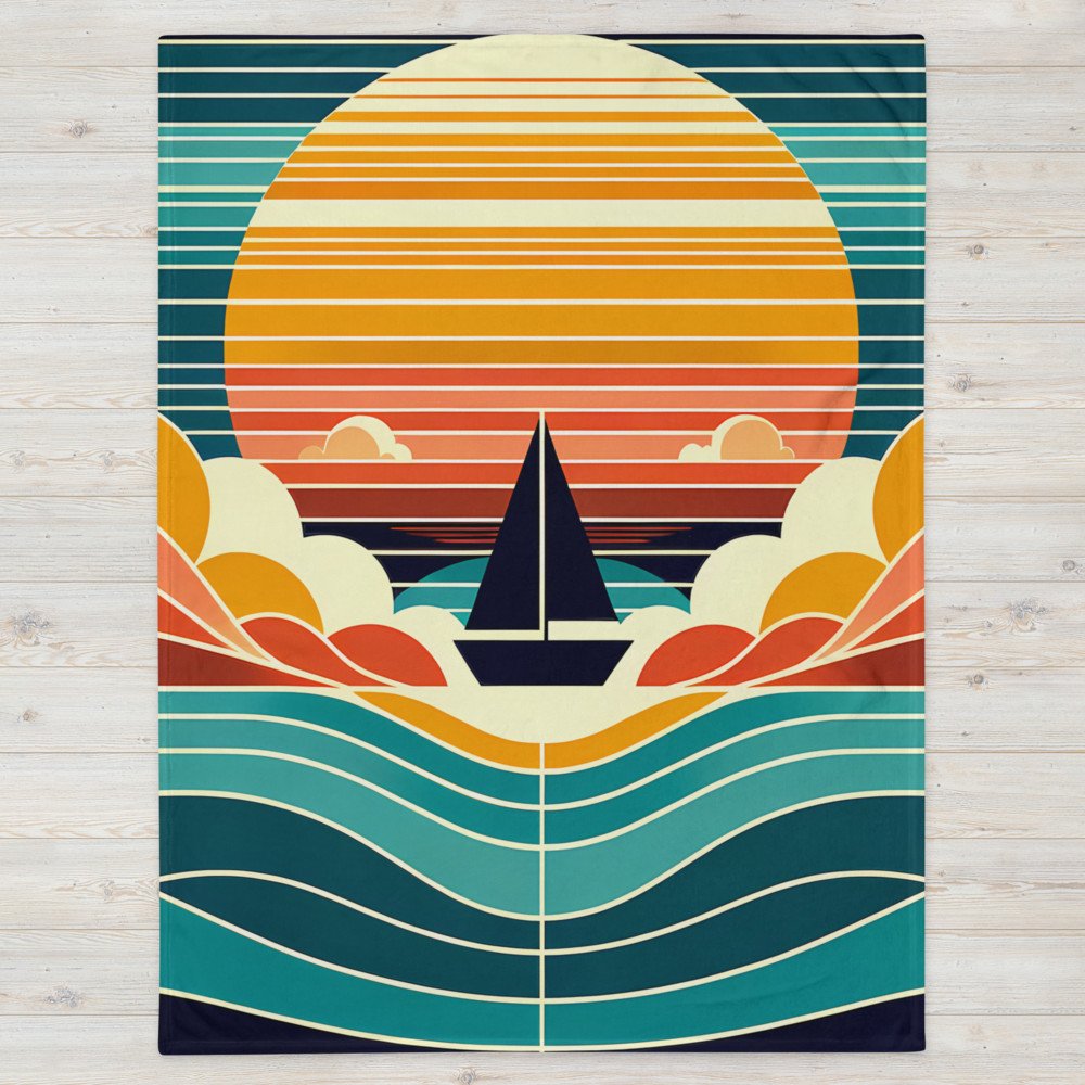 Geometric Sailboat Sunset