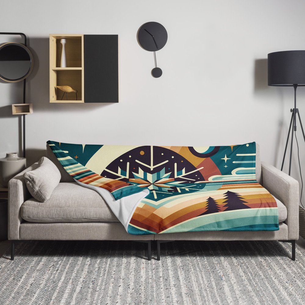 Geometric Snowflake Winter Landscape