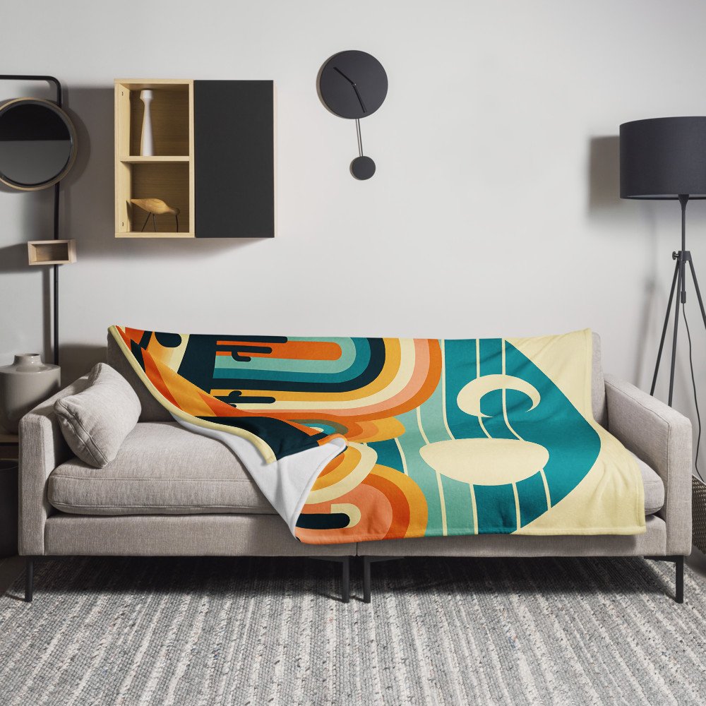 Retro Desert Arch Landscape