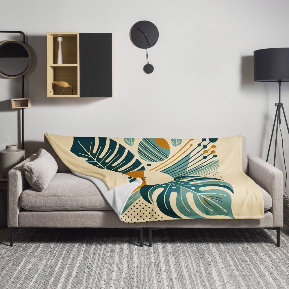 Geometric Monstera Leaf Abstract