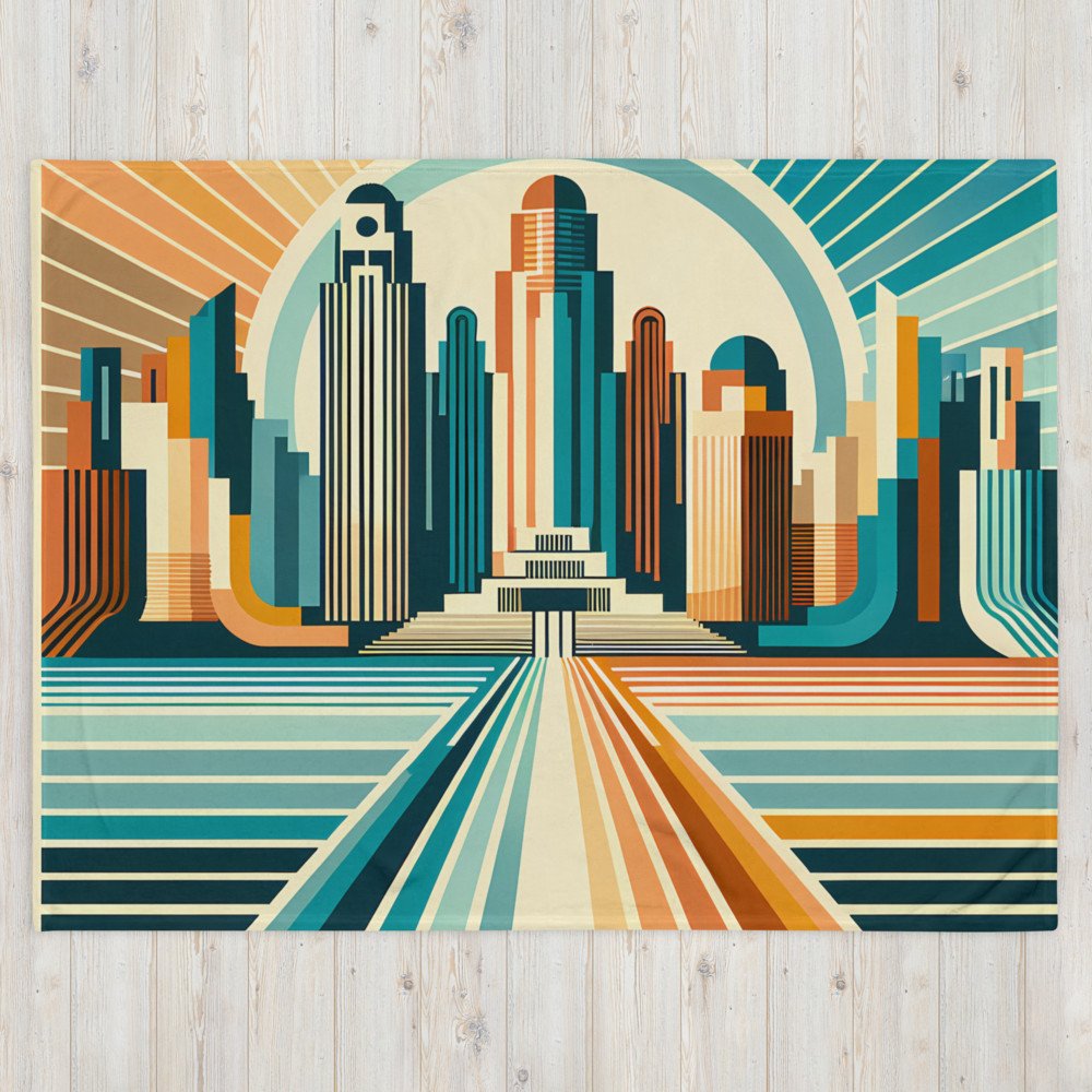 Geometric Art Deco City Skyline