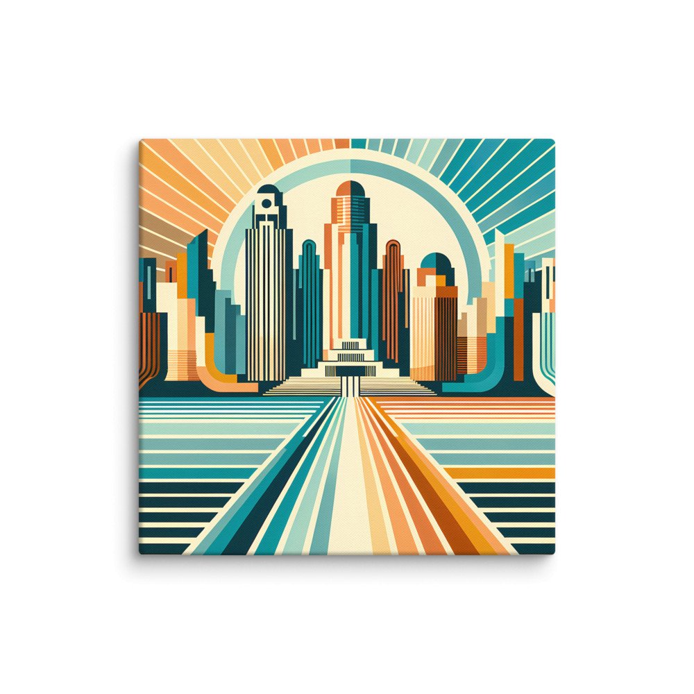 Geometric Art Deco City Skyline