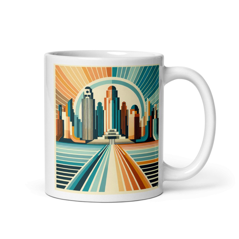 Geometric Art Deco City Skyline
