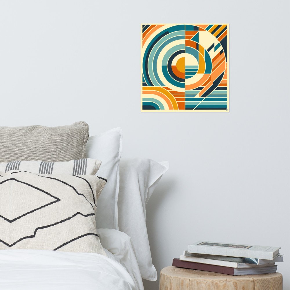 Geometric Circular Number Nine Design