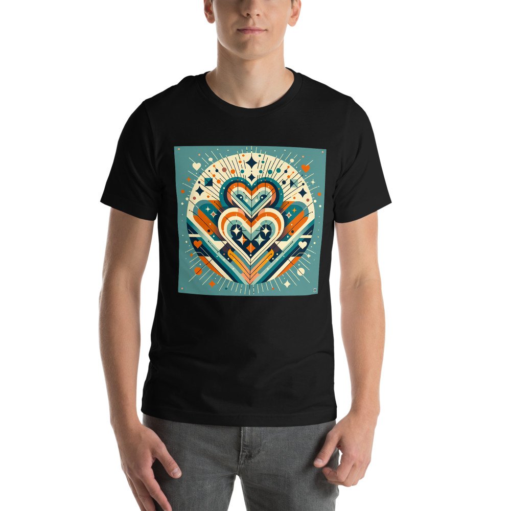 Geometric Heart Abstract with Radiant Lines