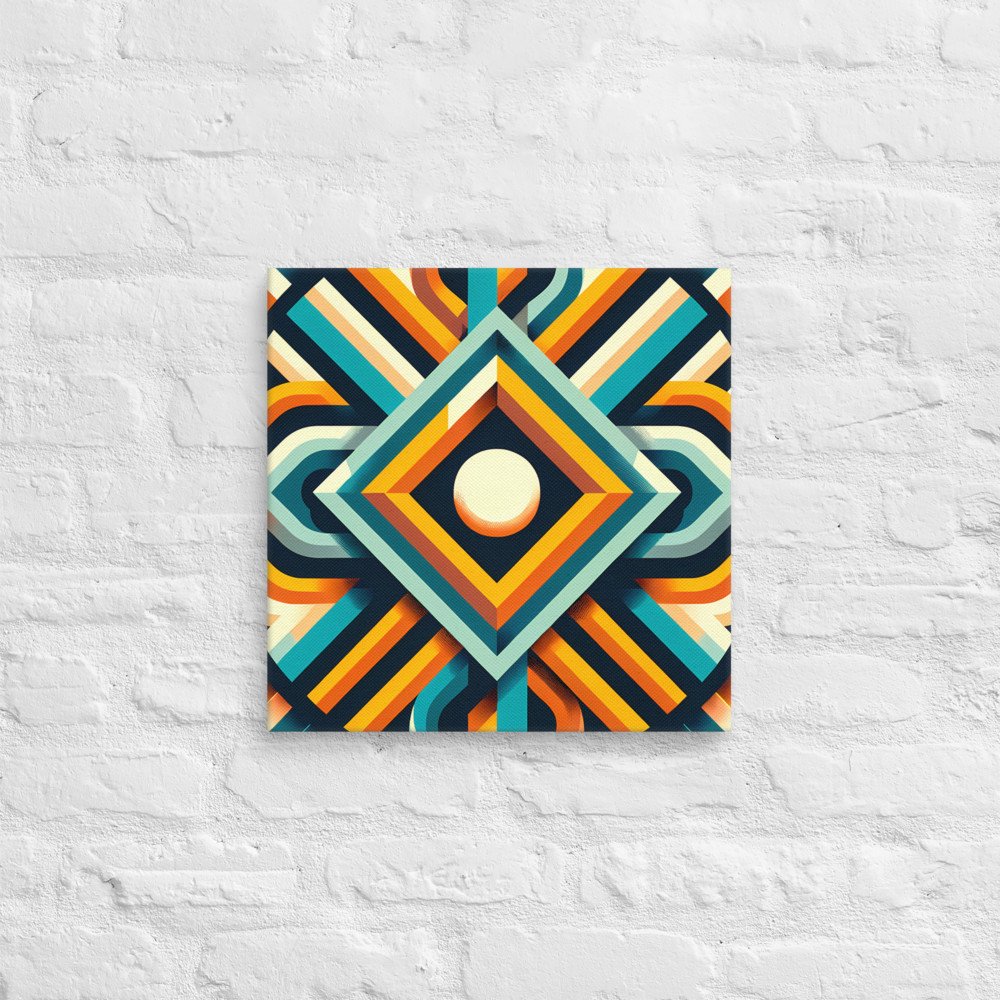 Retro Geometric Diamond Sunburst