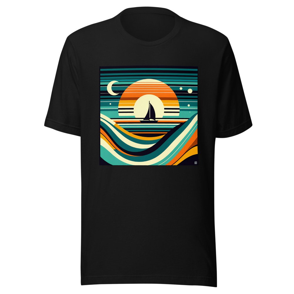 Geometric Sunset Sailboat
