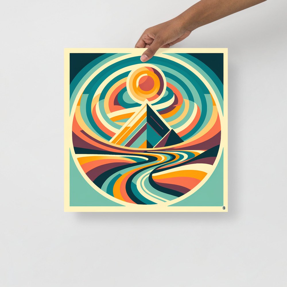 Geometric Mountain Sunscape