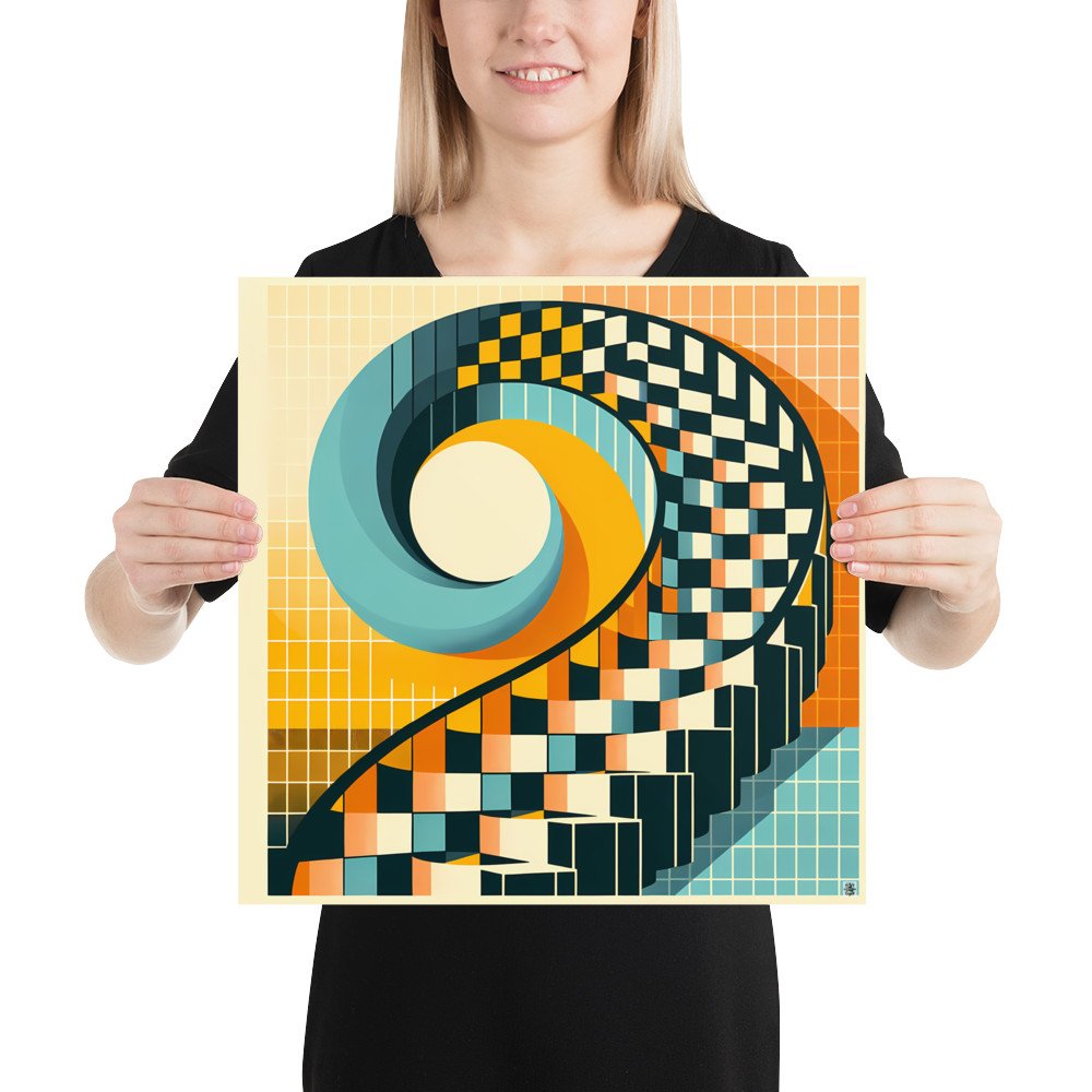 Checker Spiral Grid Abstract