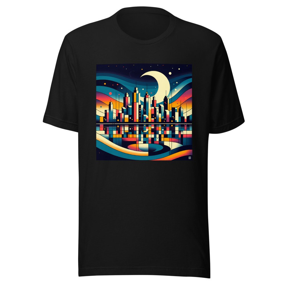 Moonlit Geometric Cityscape