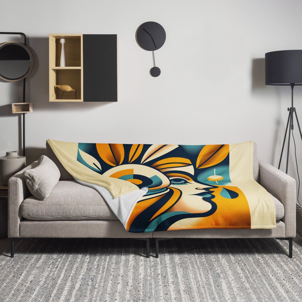 Cubist Face with Floral Eye Motif