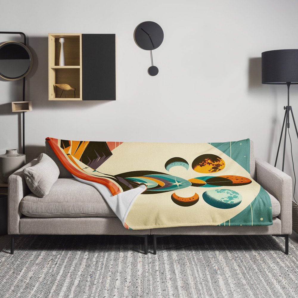 Geometric Moon Phases Over Desert Mountains