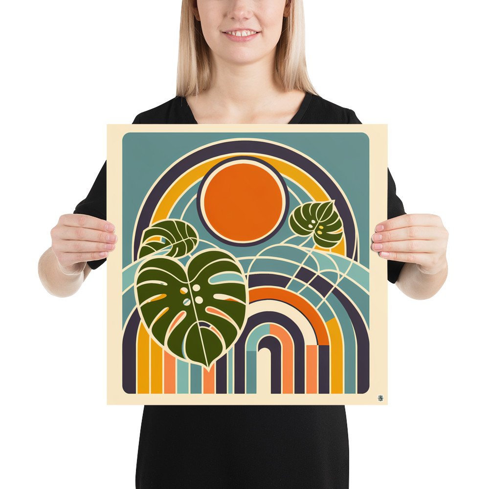 Abstract Botanical Sun and Arches