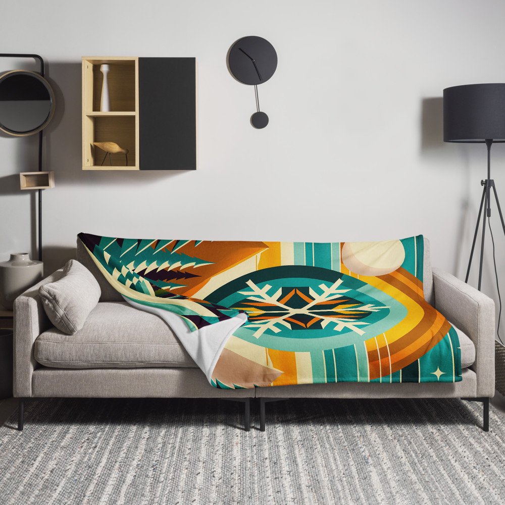 Geometric Snowflake Winter Landscape