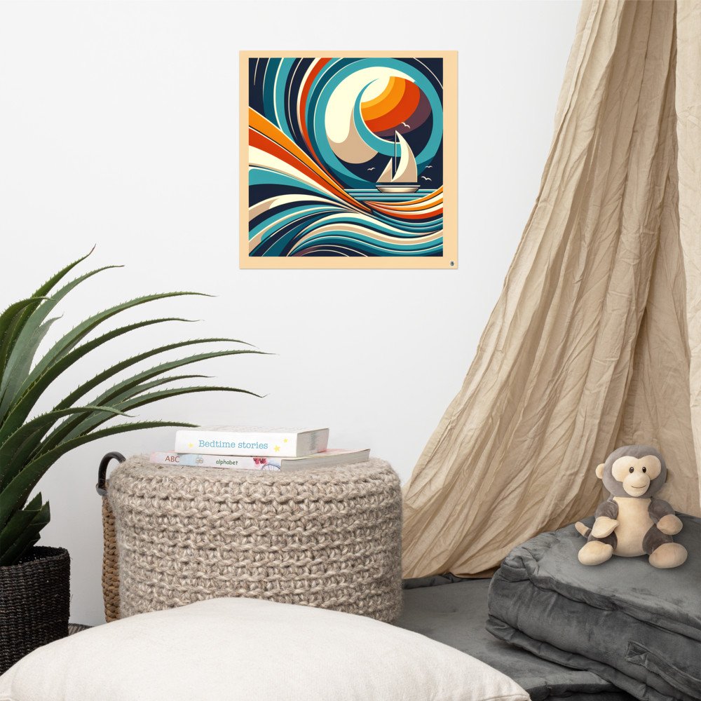 Abstract Sailboat in Geometric Waves