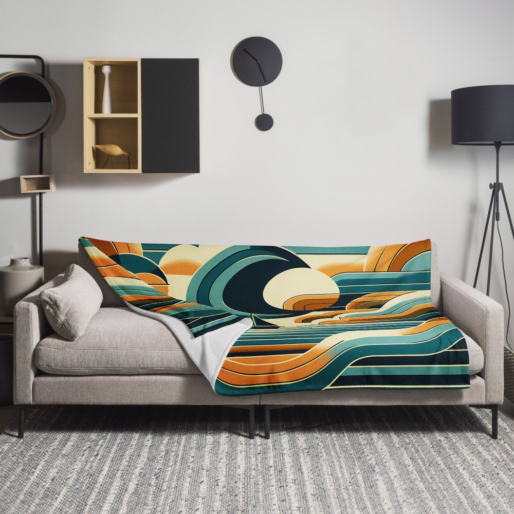 Geometric Sailboat at Crescent Moon Sea