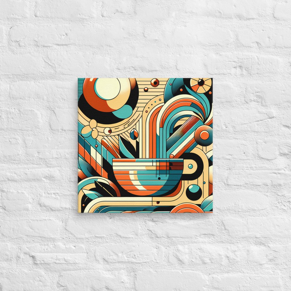 Retro Geometric Abstract Circles in Teal and Orange