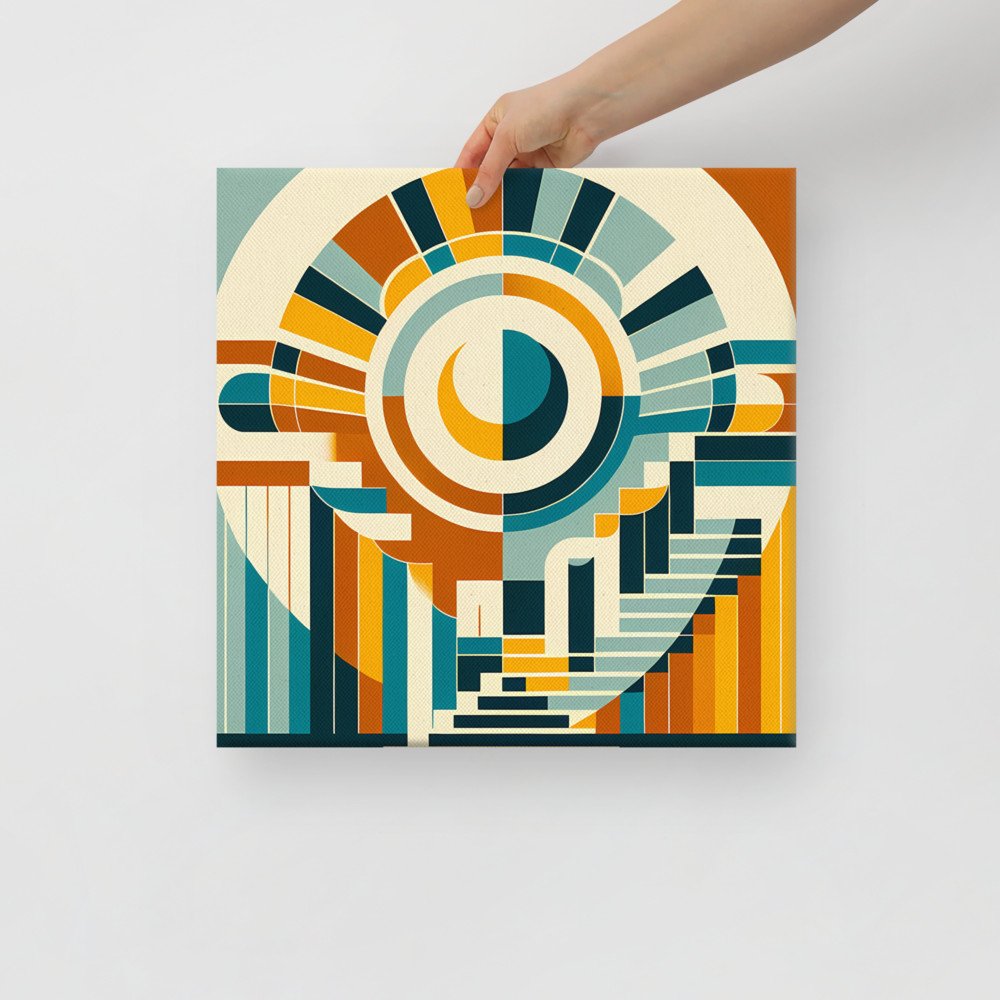 Geometric Stairway and Circular Abstract Design