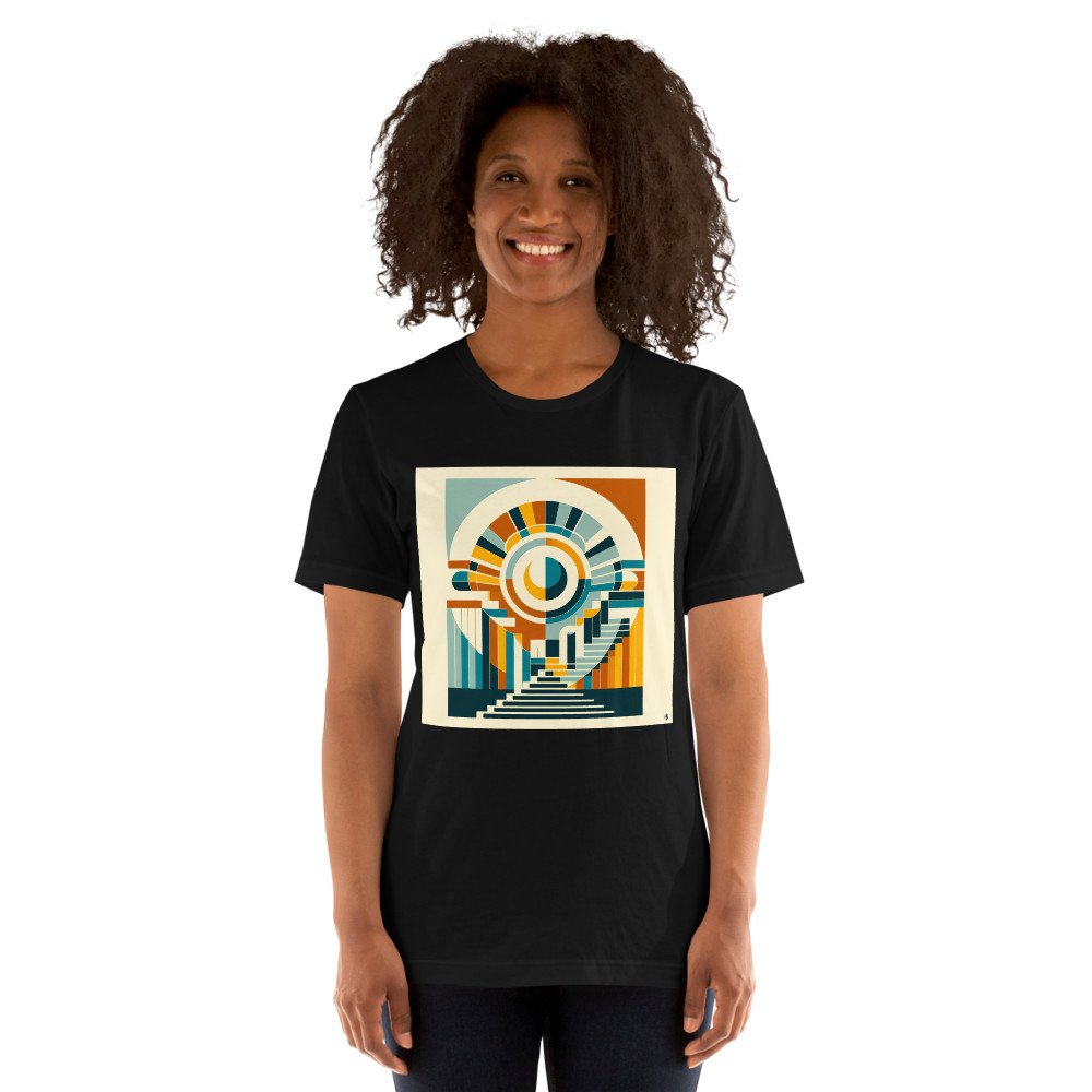 Geometric Stairway and Circular Abstract Design