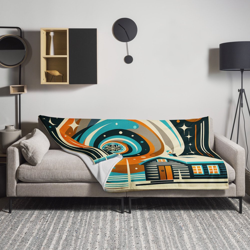 Geometric Winter Cabin Spiral Night