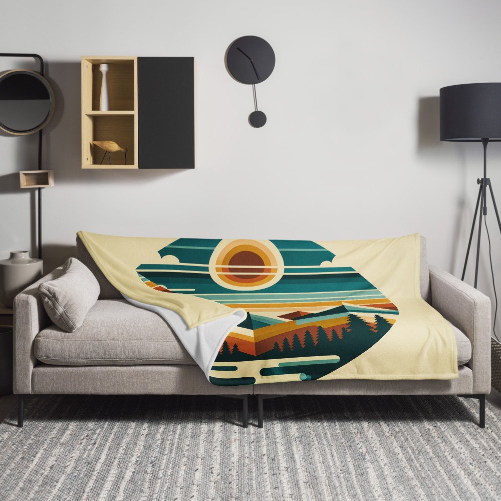 Geometric Mountain Sunset Horizon