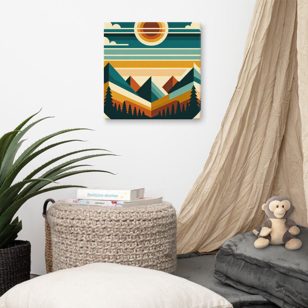 Geometric Mountain Sunset Horizon