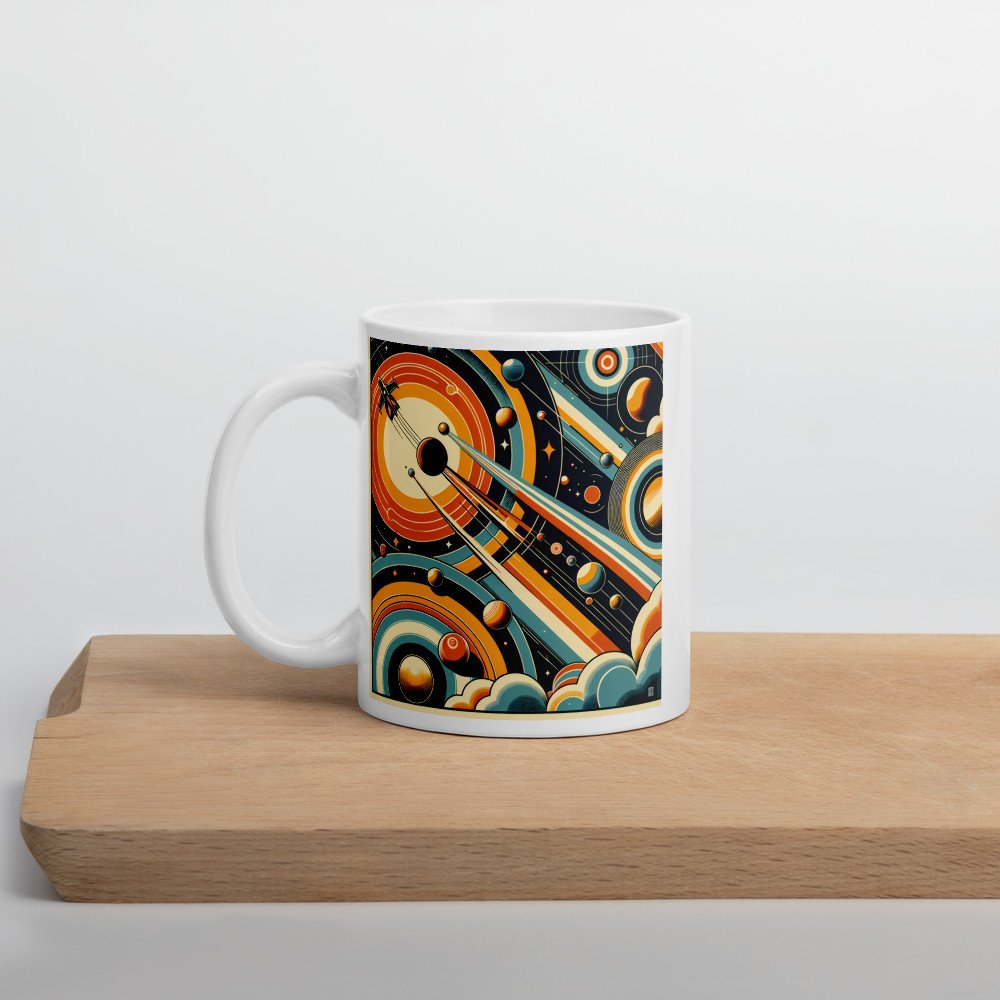 Retro Space Rocket and Planets in Geometric Orbits