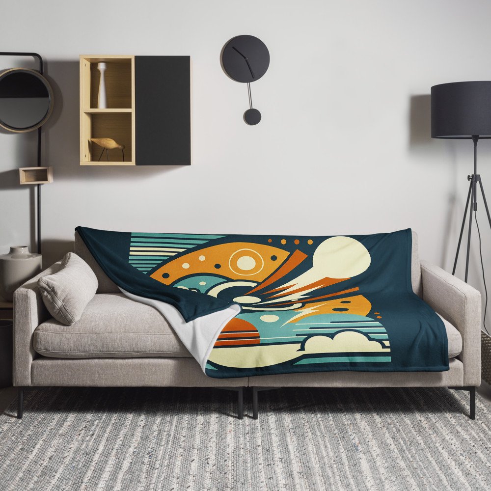 Geometric Comet Through a Retro Space Circle