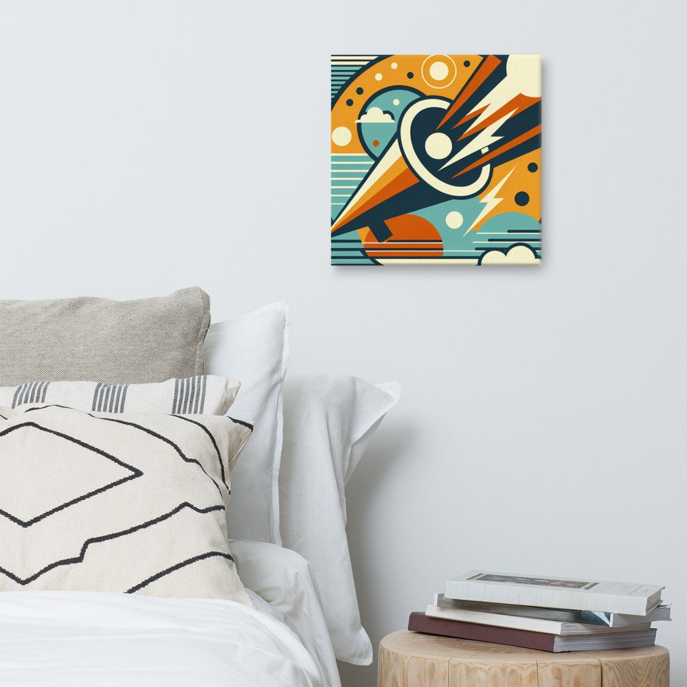 Geometric Comet Through a Retro Space Circle