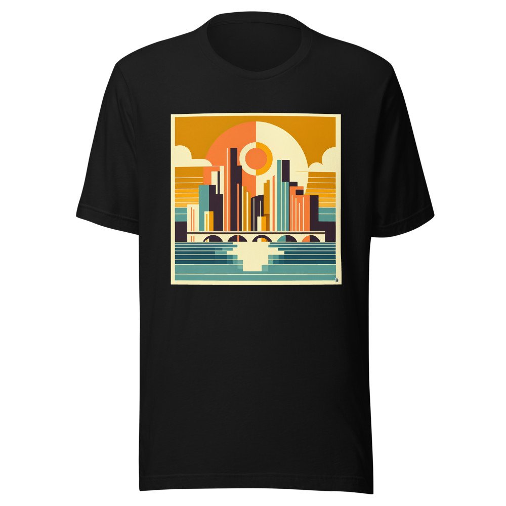 Geometric Sunset Cityscape