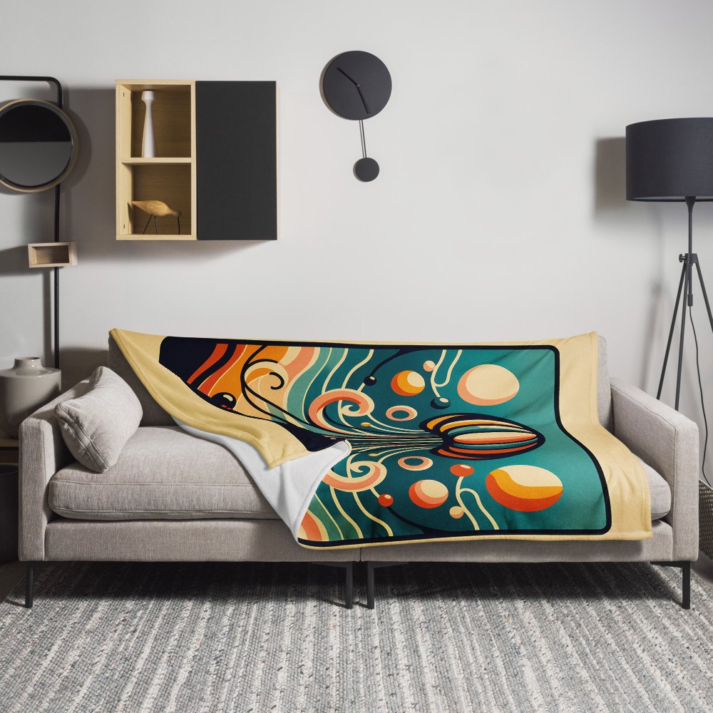 Retro Jellyfish With Wavy Abstract Forms