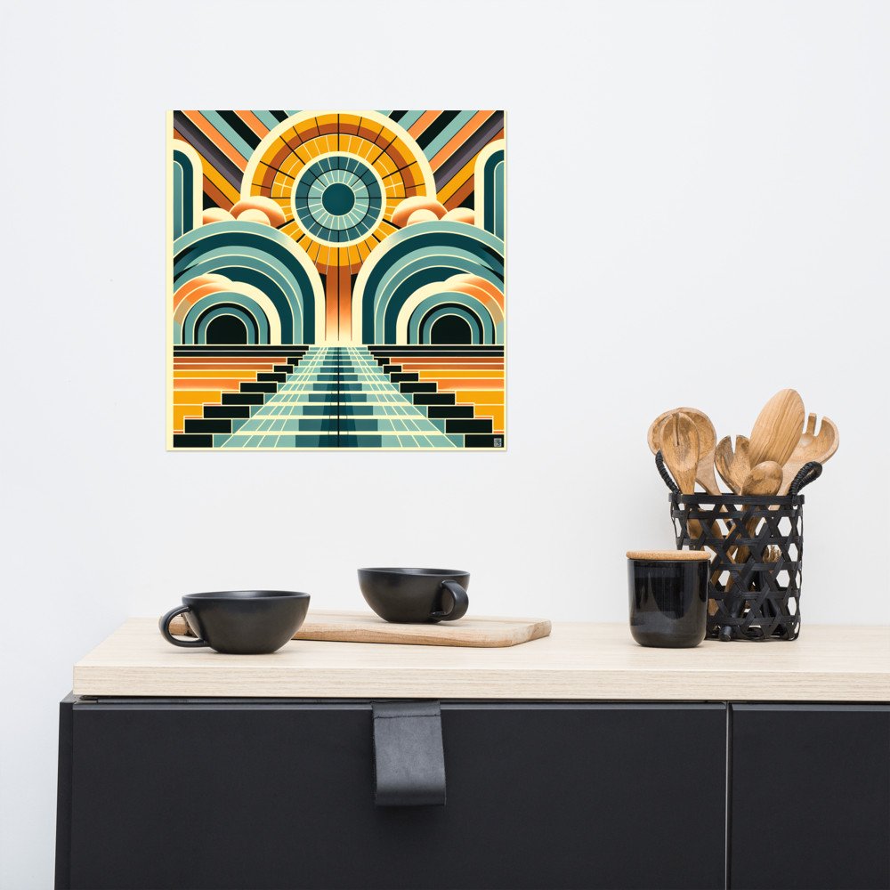 Geometric Sunburst Arches and Stairway