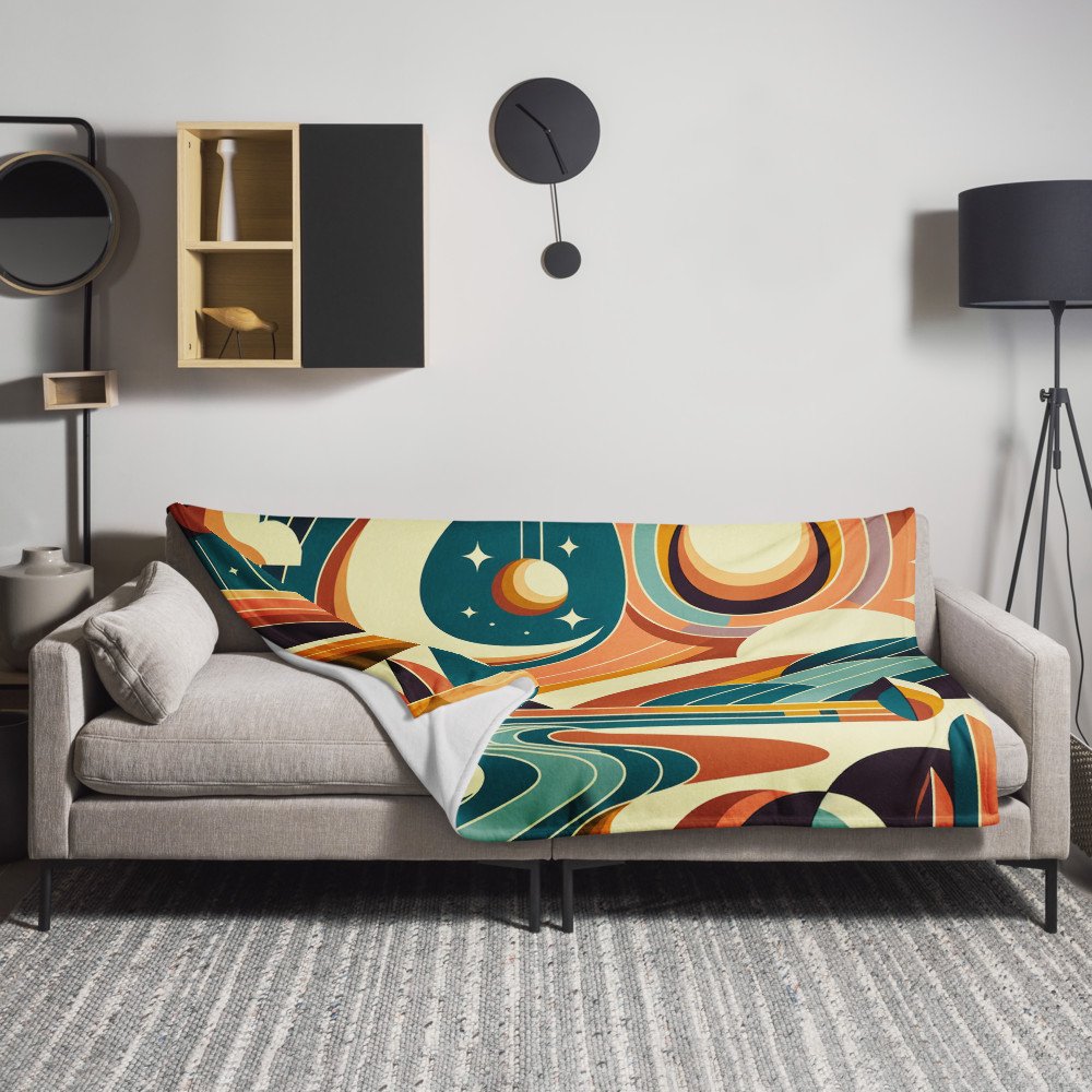 Retro Moon and Sun Abstract Landscape