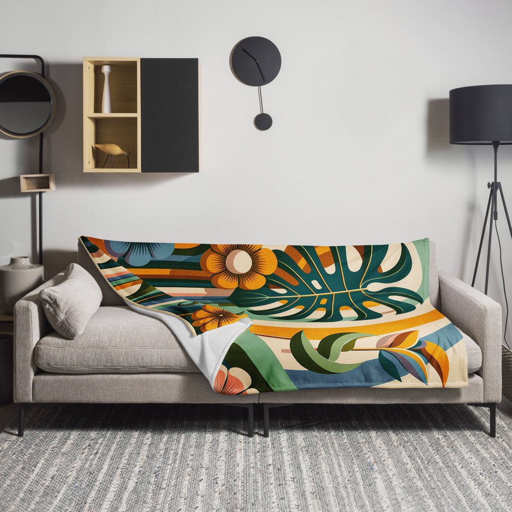 Abstract Botanical Leaves and Flowers