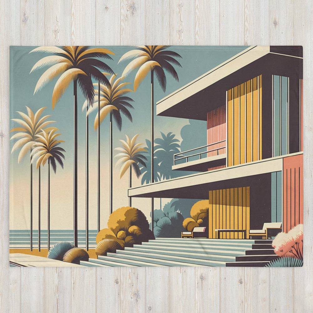 Mid Century Modern Palm House by the Sea